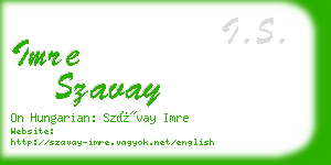imre szavay business card